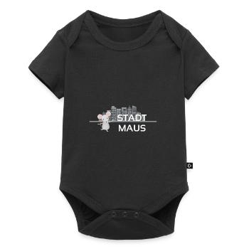 Stadtmaus Skyline Geschenkidee - Baby Premium Kurzarmbody - Schwarz - Vorne