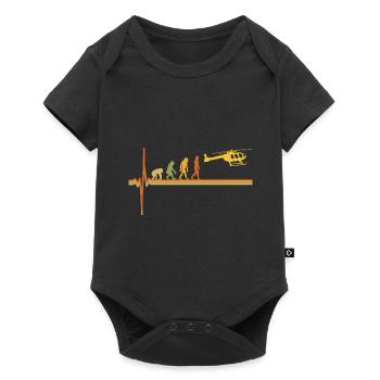 Helicopter Pilot ECG Heartbeat Evolution - Baby Premium short-sleeve bodysuit - black - Front