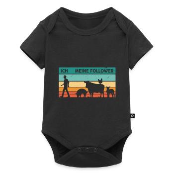 Ich Meine Follower Schwein Kuh Schaf Huhn Nutztier - Baby Premium Kurzarmbody - Schwarz - Vorne