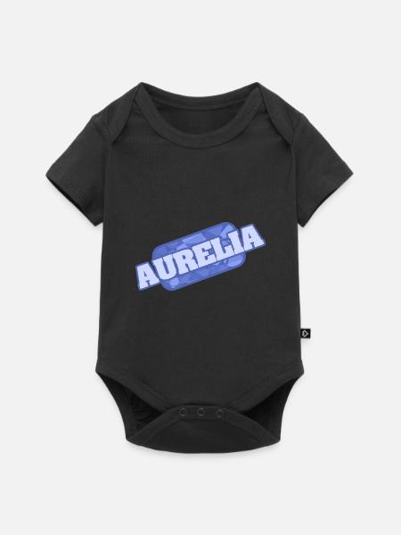 Geschenk für Aurelia - Baby Premium Kurzarmbody - Schwarz