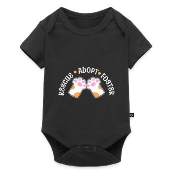Rescue Adopt Foster Hundeliebhaber - Baby Premium Kurzarmbody - Schwarz - Vorne