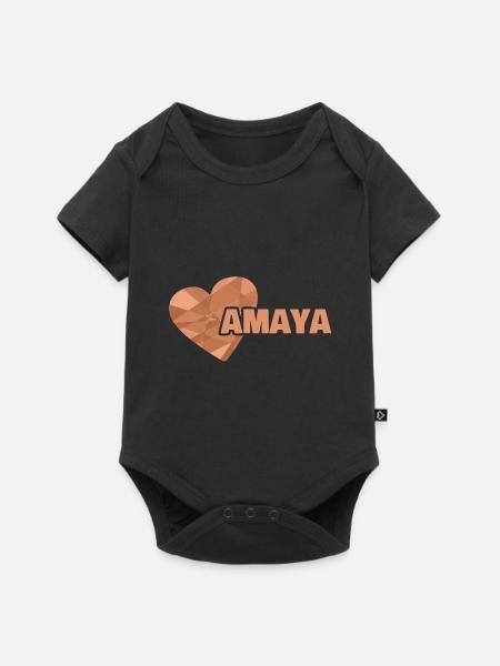 Herz Amaya - Baby Premium Kurzarmbody - Schwarz