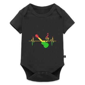 Reggae Music Pulse Musiker - Baby Premium Kurzarmbody - Schwarz - Vorne