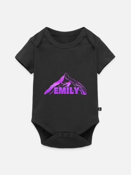 Emily - Baby Premium Kurzarmbody - Schwarz
