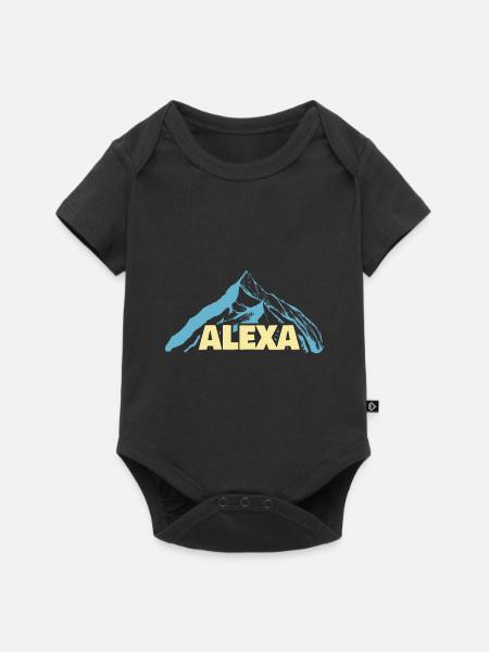 Frauenname Alexa - Baby Premium Kurzarmbody - Schwarz