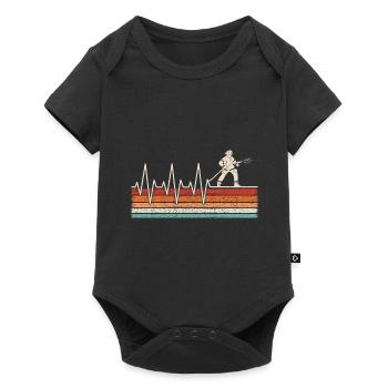 Firefighter Heartbeat - Baby Premium short-sleeve bodysuit - black - Front
