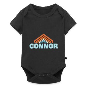 Prénom Connor - Body à manches courtes Premium Bébé - noir - Devant