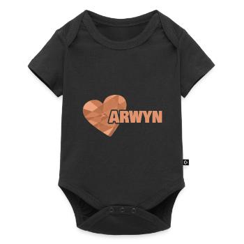 Vorname Arwyn - Baby Premium Kurzarmbody - Schwarz - Vorne