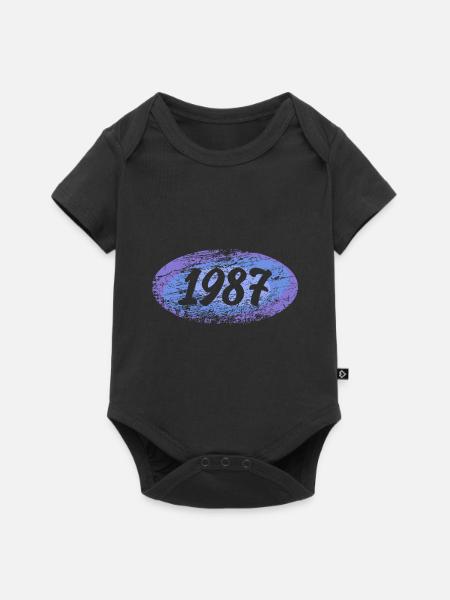 1987 1987 - Baby Premium Kurzarmbody - Schwarz