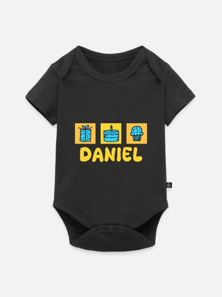 Vorname Daniel - Baby Premium Kurzarmbody - Schwarz