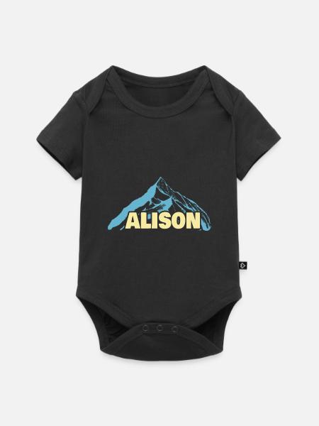 Alison als Frauenname - Baby Premium Kurzarmbody - Schwarz