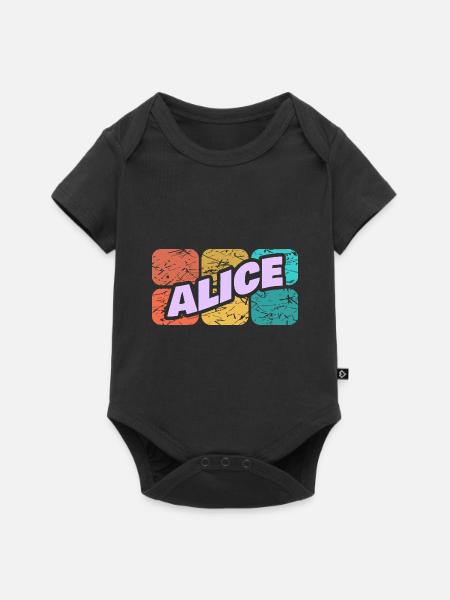 Geschenk für Alice - Baby Premium Kurzarmbody - Schwarz