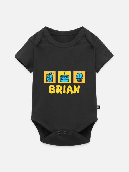 Vorname Brian - Baby Premium Kurzarmbody - Schwarz