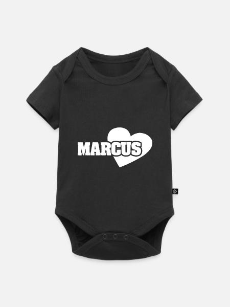 Geschenk für Marcus - Baby Premium Kurzarmbody - Schwarz