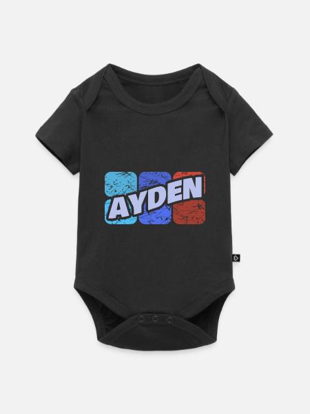 Geschenk für Ayden - Baby Premium Kurzarmbody - Schwarz