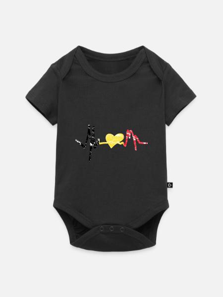 Herz Belgien Belgium - Baby Premium Kurzarmbody - Schwarz