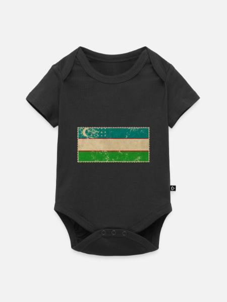 Usbekistan - Baby Premium Kurzarmbody - Schwarz