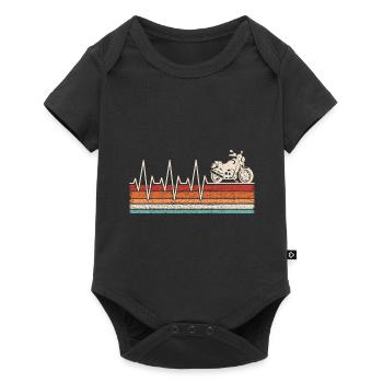 Motorcyclist heartbeat - Baby Premium short-sleeve bodysuit - black - Front