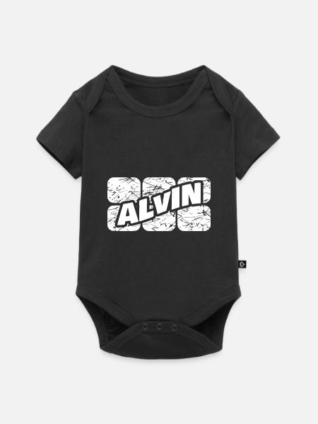 Geschenk für Alvin - Baby Premium Kurzarmbody - Schwarz