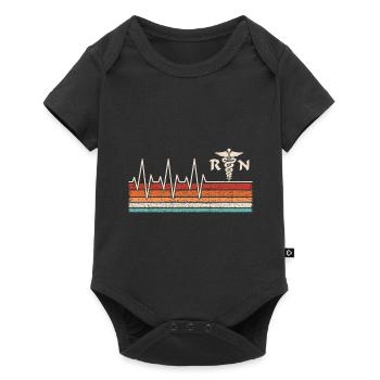 Krankenschwester Herzschlag - Baby Premium Kurzarmbody - Schwarz - Vorne