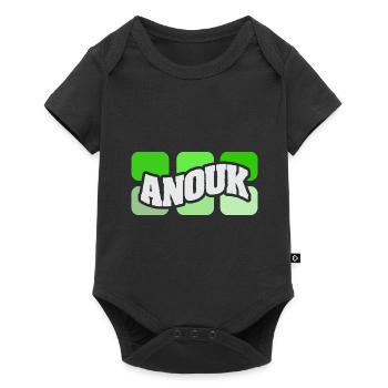 Anouk als Name - Baby Premium Kurzarmbody - Schwarz - Vorne