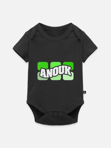Anouk als Name - Baby Premium Kurzarmbody - Schwarz