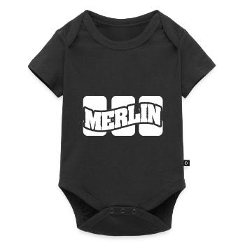 Merlin comme nom - Body à manches courtes Premium Bébé - noir - Devant