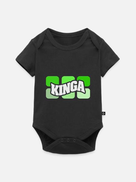 Name Kinga - Baby Premium Kurzarmbody - Schwarz