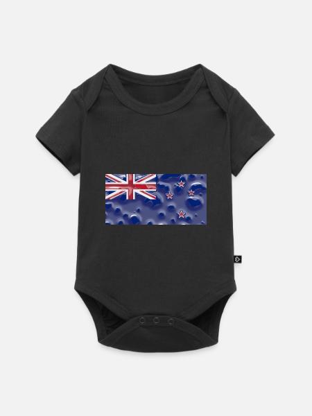 Neuseeland Neuseeland - Baby Premium Kurzarmbody - Schwarz