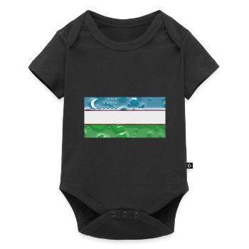 Usbekistan - Baby Premium Kurzarmbody - Schwarz - Vorne