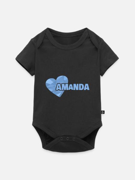 Geschenk für Amanda - Baby Premium Kurzarmbody - Schwarz