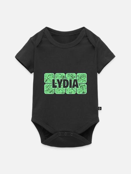 Vorname Lydia - Baby Premium Kurzarmbody - Schwarz