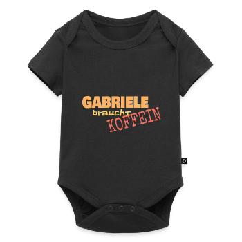 Gabriele Koffein - Baby Premium Kurzarmbody - Schwarz - Vorne