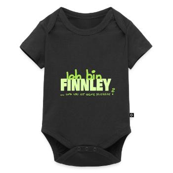 Vorname Finnley - Baby Premium Kurzarmbody - Schwarz - Vorne