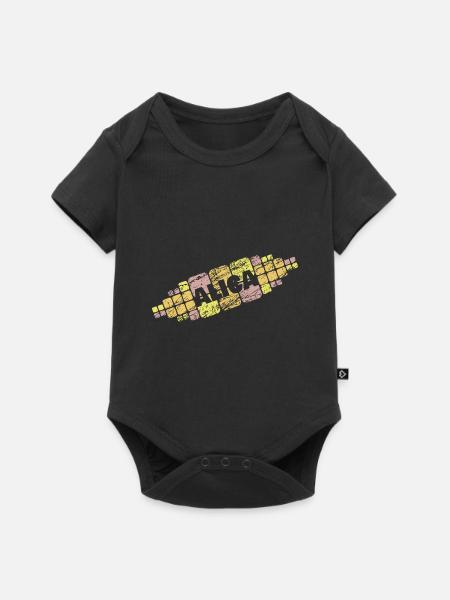 Geschenk für Alica - Baby Premium Kurzarmbody - Schwarz