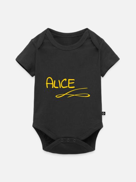 Geschenk für Alice - Baby Premium Kurzarmbody - Schwarz