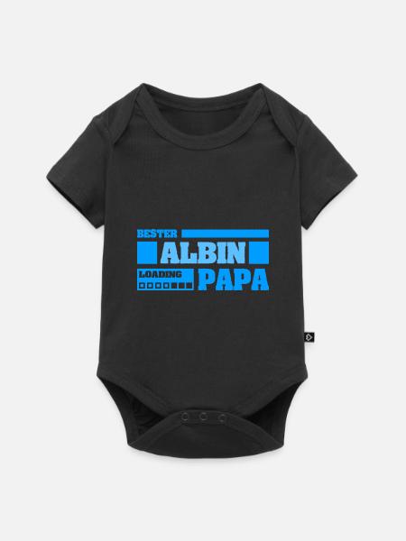 Vorname Albin - Baby Premium Kurzarmbody - Schwarz