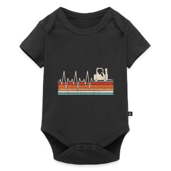 Forklift Driver Heartbeat - Baby Premium short-sleeve bodysuit - black - Front