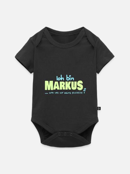 Geschenk für Markus - Baby Premium Kurzarmbody - Schwarz