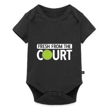 Tennisplatz Spruch Für Tennis - Baby Premium Kurzarmbody - Schwarz - Vorne