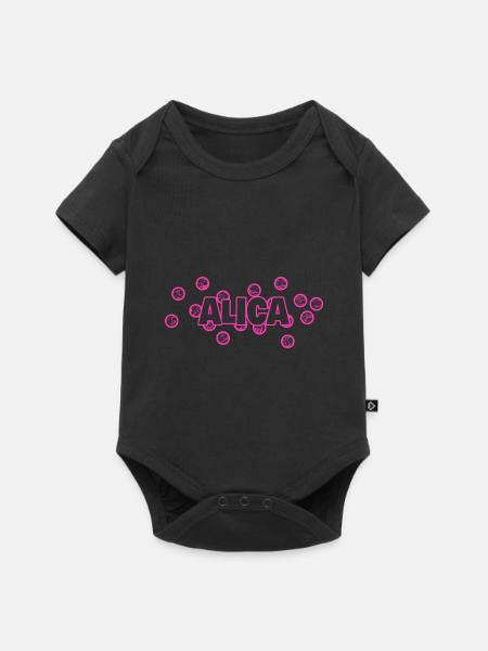 Prénom Alica - Body à manches courtes Premium Bébé - noir