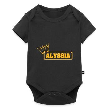 Gift idea for Alyssia Surname First name - Baby Premium short-sleeve bodysuit - black - Front