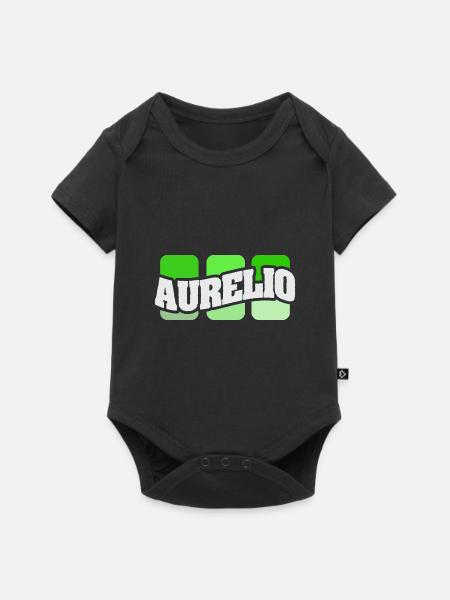 Name Aurelio - Baby Premium Kurzarmbody - Schwarz