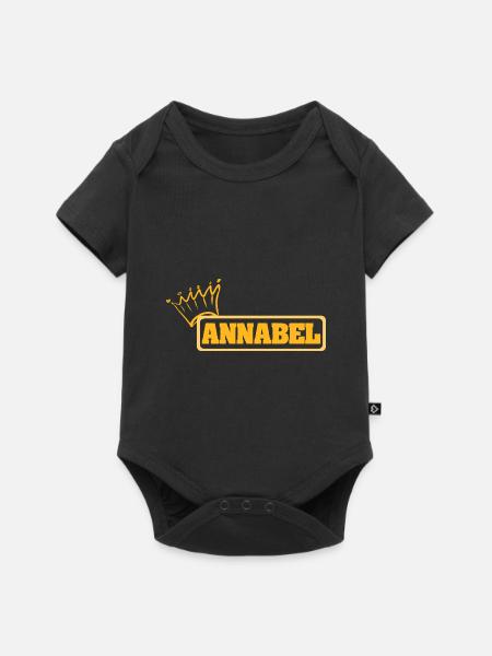 Name Annabel - Baby Premium Kurzarmbody - Schwarz