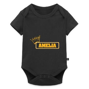Amelia comme nom - Body à manches courtes Premium Bébé - noir - Devant
