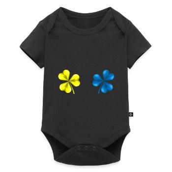 Ukraine Shamrock Ukraine Drapeau St Patrick - Body à manches courtes Premium Bébé - noir - Devant