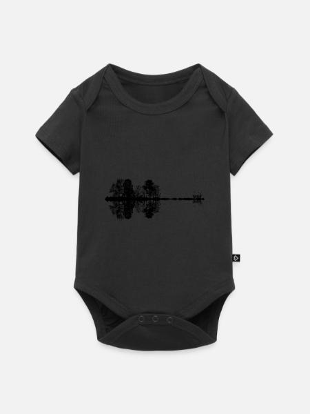 wald, gitarre gespiegelt - Baby Premium Kurzarmbody - Schwarz