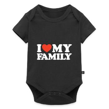 J’aime ma chemise cœur de famille - Body à manches courtes Premium Bébé - noir - Devant