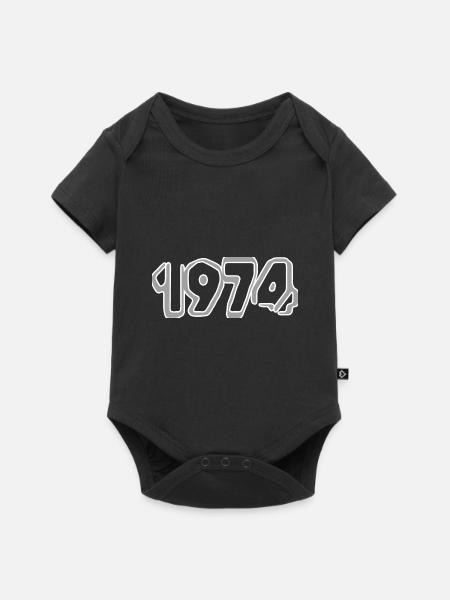 Geboren 1974 - Baby Premium Kurzarmbody - Schwarz