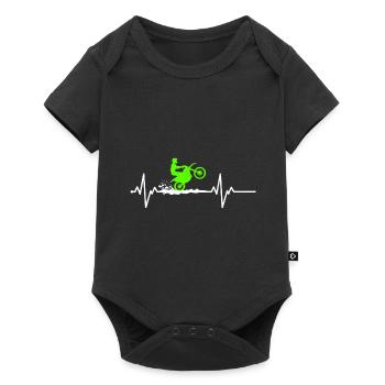 Herzschlag Motocross - Baby Premium Kurzarmbody - Schwarz - Vorne